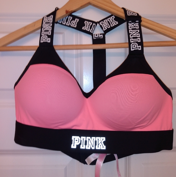 Sold ,🚫🚫Pink T-Back Sports Bra Medium - Picture 2 of 3